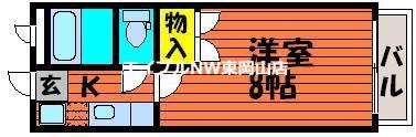 パークハイツ(1K/1階)の間取り写真