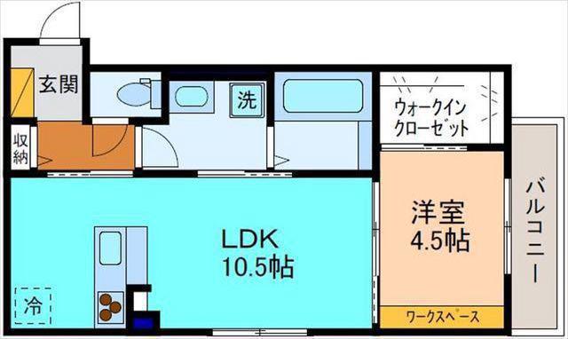 ポンパブランカ16(1LDK/1階)の間取り写真