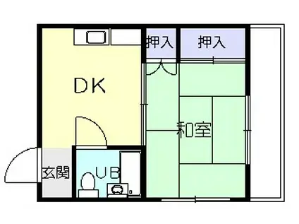 迎ビル(1DK/3階)の間取り写真