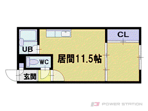 ハイツ東雲II(ワンルーム/2階)の間取り写真