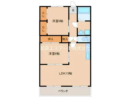 NO.8山一ビル(2LDK/2階)の間取り写真