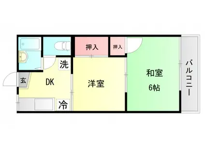 グリーンパーク(2K/3階)の間取り写真