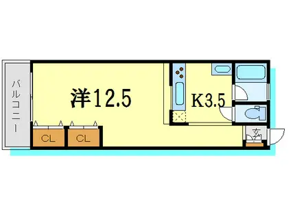 豊島マンション(1K/3階)の間取り写真