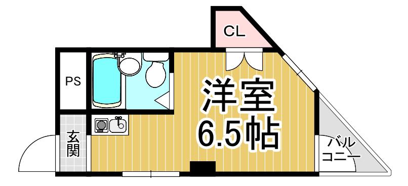 AMA長洲ビル(ワンルーム/5階)の間取り写真