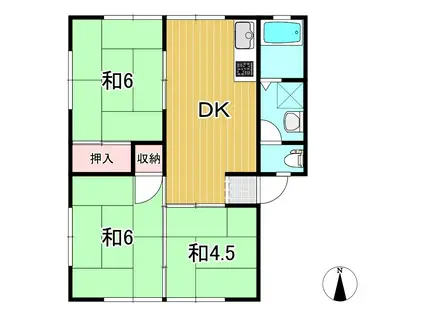 コーポ平成(3DK/2階)の間取り写真