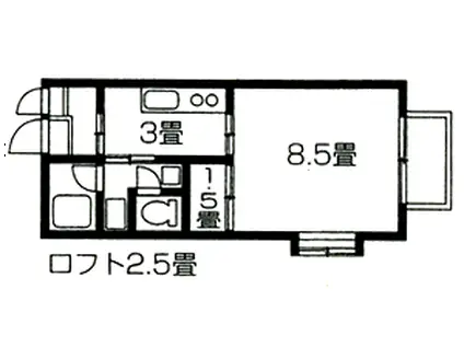 アパルトマンジールI(1K/2階)の間取り写真