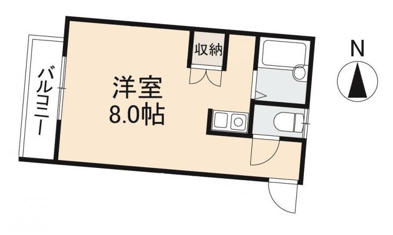 Sコート西宝町B棟(ワンルーム/2階)の間取り写真