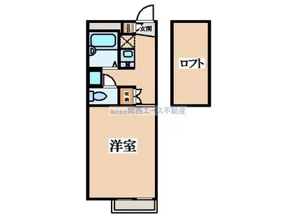 レオパレスソレイユ(1K/1階)の間取り写真