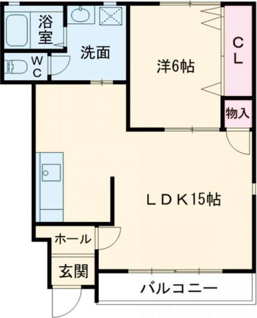 キャプリコーンエスA棟(1LDK/1階)の間取り写真