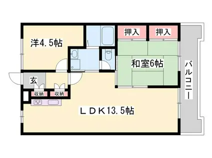 エステートピア香呂(2LDK/3階)の間取り写真