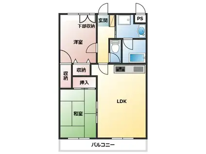 セヴンスけやき(2LDK/3階)の間取り写真