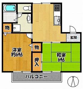 FOREVERHILL(2DK/2階)の間取り写真