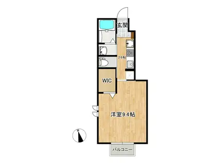 コンフォールSTII(1K/1階)の間取り写真