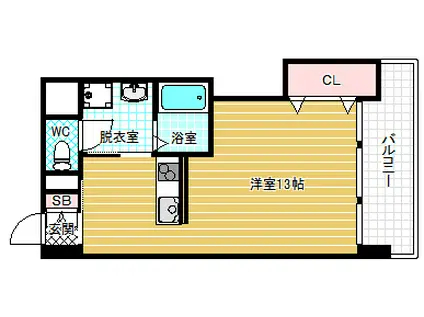 メゾン・ド・ペルル(ワンルーム/4階)の間取り写真