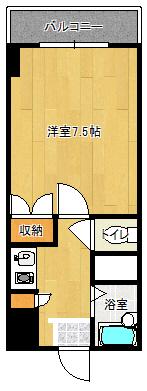 STAGE-1(1K/2階)の間取り写真