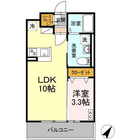BIZ STAY 弘前(1LDK/1階)の間取り写真
