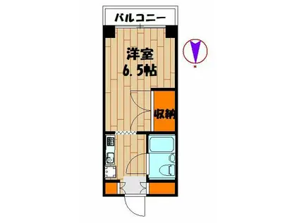 グランドパレス東北沢(1K/2階)の間取り写真