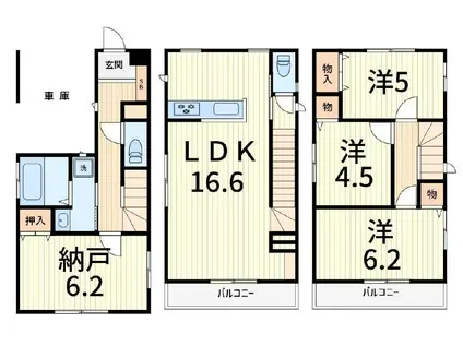 KOLET葛飾東水元(3SLDK/1階)の間取り写真