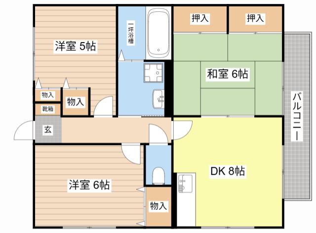 タナベマンションPARTIII(3DK/2階)の間取り写真