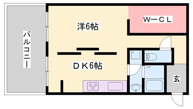 奥野ビル(1LDK/4階)の間取り写真