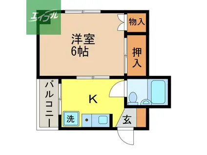 桜音ちとせ(1K/4階)の間取り写真