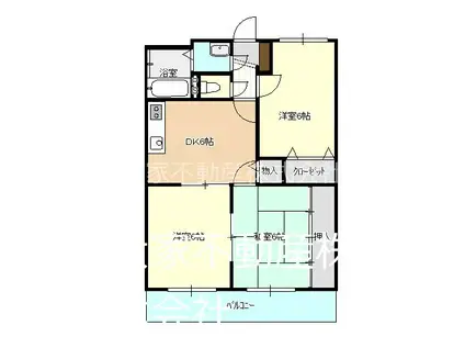 ニューライフ寺地(3DK/3階)の間取り写真