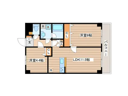 ライフポート松栄(2LDK/2階)の間取り写真