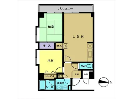 ロイヤルサルーン池辺(2LDK/4階)の間取り写真