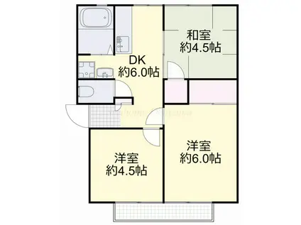 パナコーポA棟(3DK/2階)の間取り写真