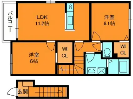 アライブ・サピー(2LDK/2階)の間取り写真