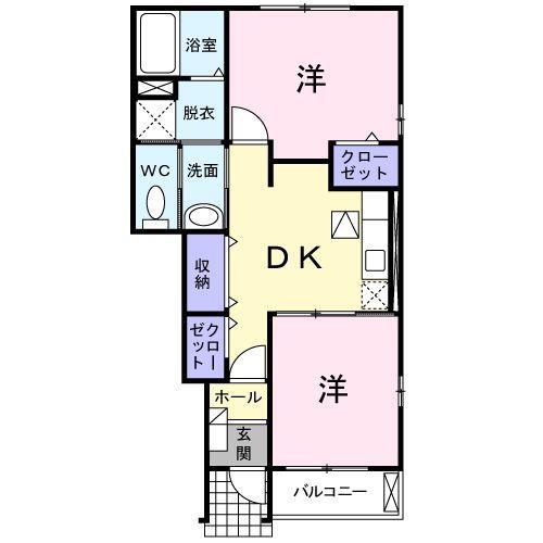 サンリット・栄 B棟(2DK/1階)の間取り写真