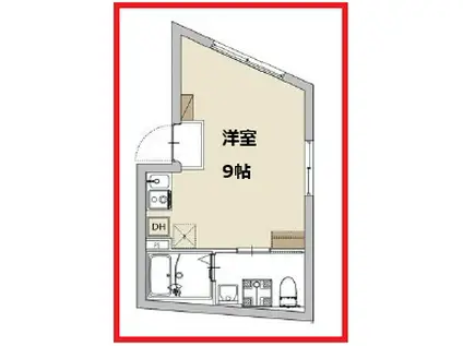 グラスプラス上中里(ワンルーム/4階)の間取り写真