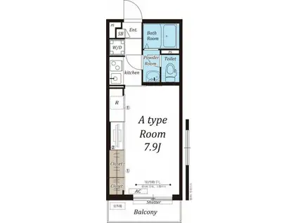 リブリ・OGW みずほ台(1K/2階)の間取り写真