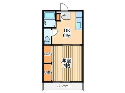 メゾン・ツル(1DK/2階)の間取り写真