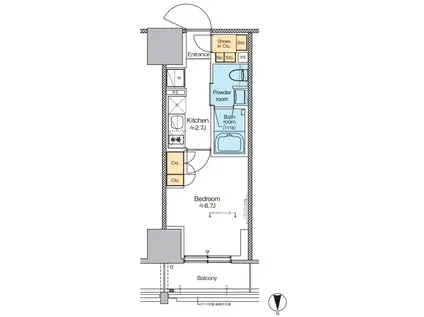 プラウドフラット四谷三丁目(1K/10階)の間取り写真