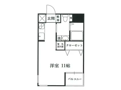 プラシードアープ(ワンルーム/8階)の間取り写真