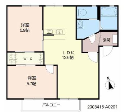 シンセリティ(2LDK/1階)の間取り写真