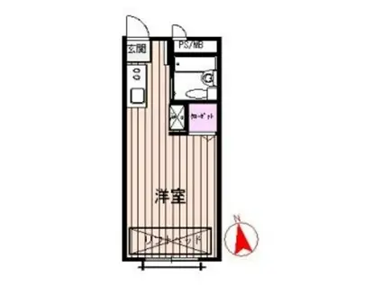 第9川口荘(ワンルーム/2階)の間取り写真