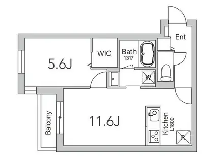 GRANDUO二子玉川5(1LDK/4階)の間取り写真