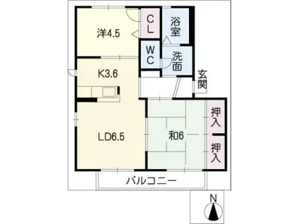 第3陽山荘(2LDK/1階)の間取り写真