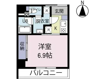 シャムロック城山(1K/2階)の間取り写真