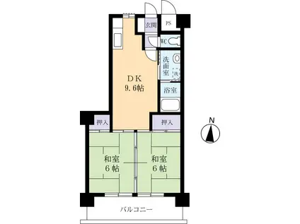 メゾン・ベール(2DK/3階)の間取り写真