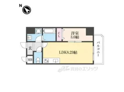 MAISON PREMIER VI(1LDK/9階)の間取り写真