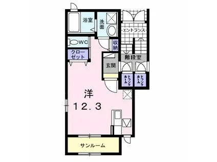 RORSA K(1K/1階)の間取り写真