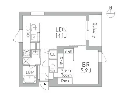 GRANDUO千歳烏山(1SLDK/3階)の間取り写真