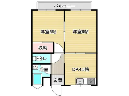 仁科レジデンス(2DK/3階)の間取り写真