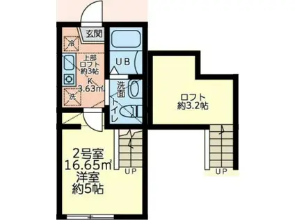 キャンディテラス南橋本(1K/2階)の間取り写真