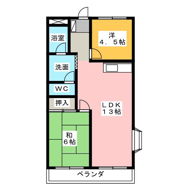 グランドハイム21(2LDK/1階)の間取り写真