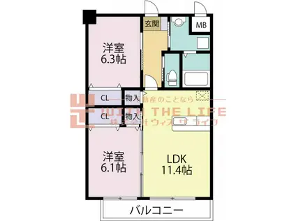ソフィア21(2LDK/2階)の間取り写真