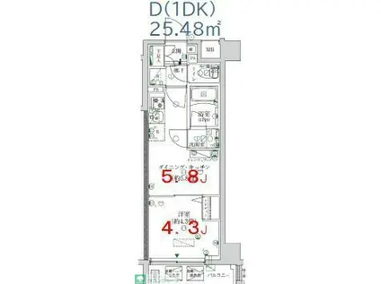 K-COURT押上(1DK/2階)の間取り写真